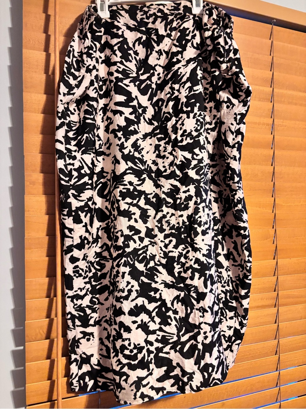 Ava & Viv Black and White Floral Wrap Skirt